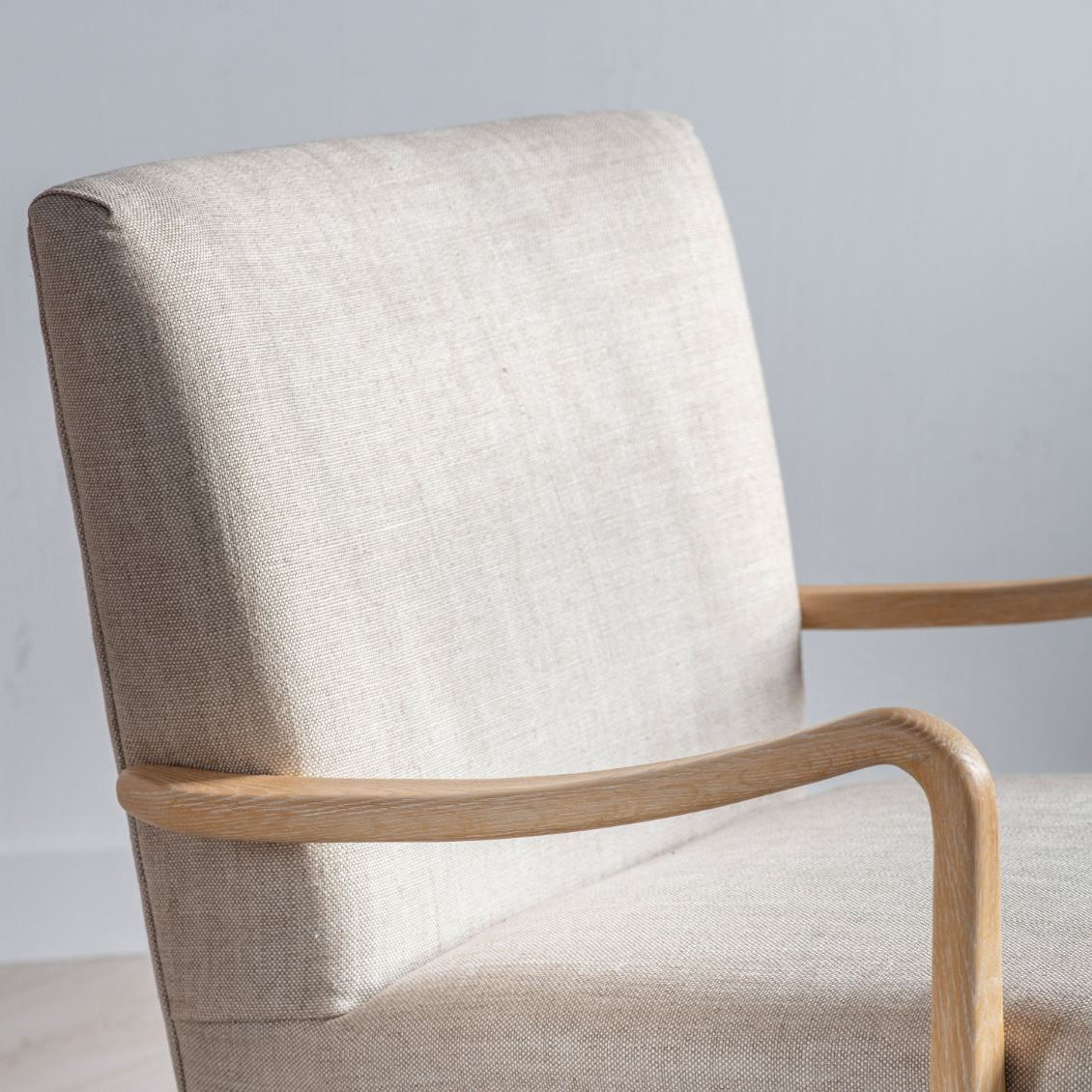 Chesterfield Natural Linen Armchair