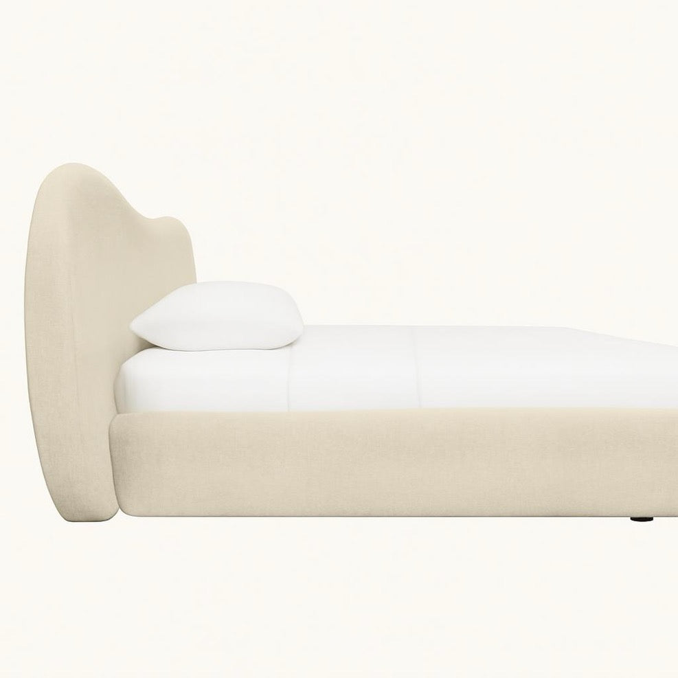Contemporary Curved Upholstered Bed