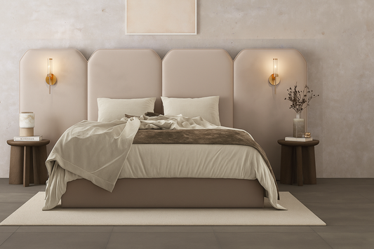 Luxury Savoy Hotel Style Bed with Integrated Wall Lights - Elegant Headboard Design
