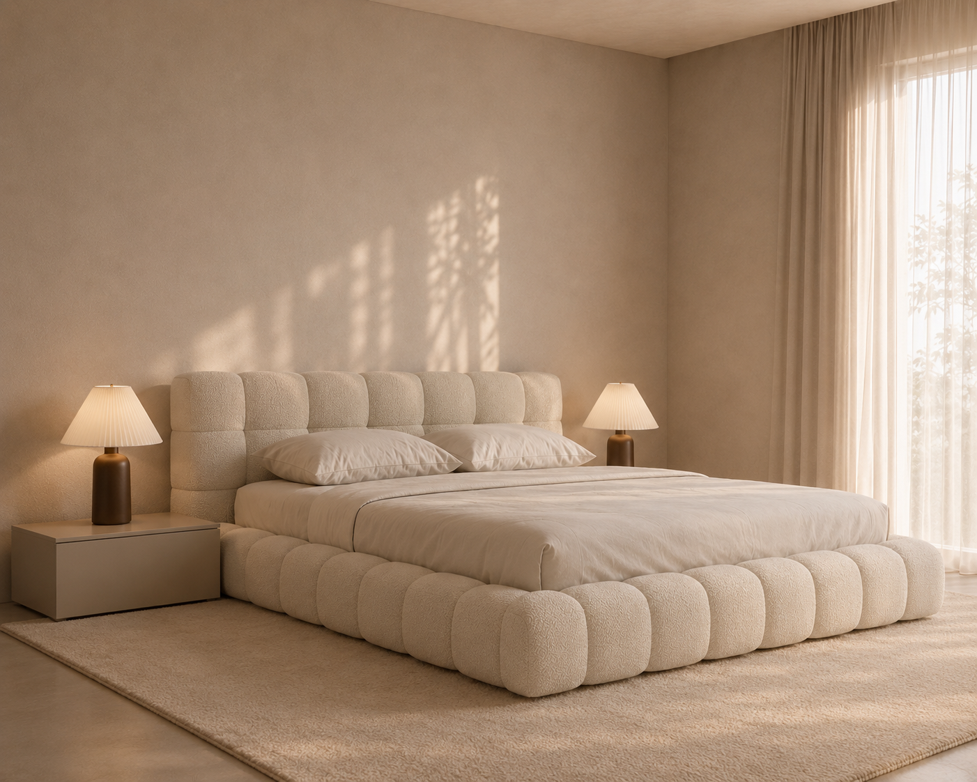 Audrey Divan Storage Bed with Segmented Upholstered Headboard