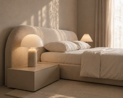 Contemporary Curved Upholstered Bed