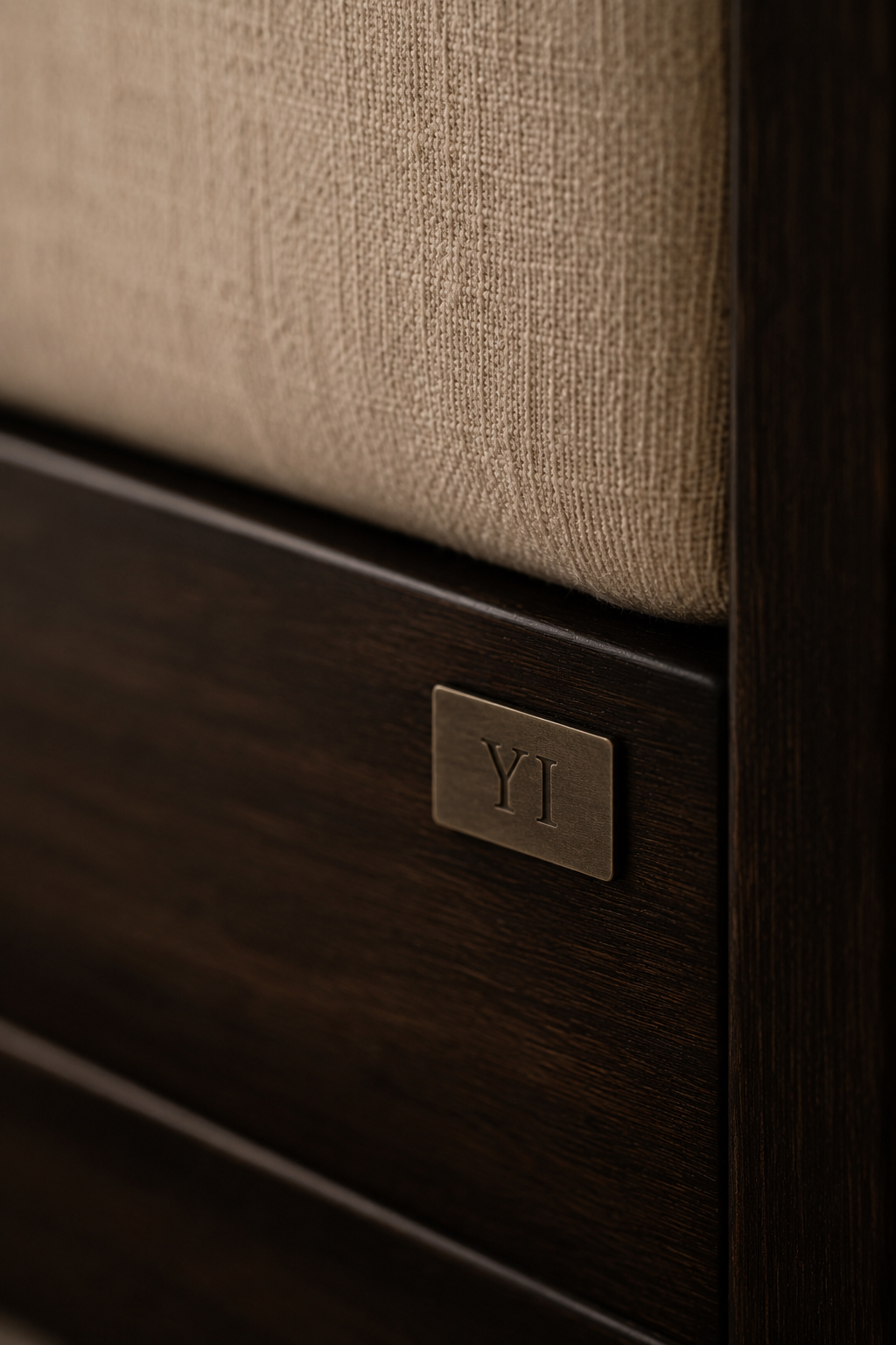 Kaizen headboard bed with floating bedside drawers, made to order in Yorkshire