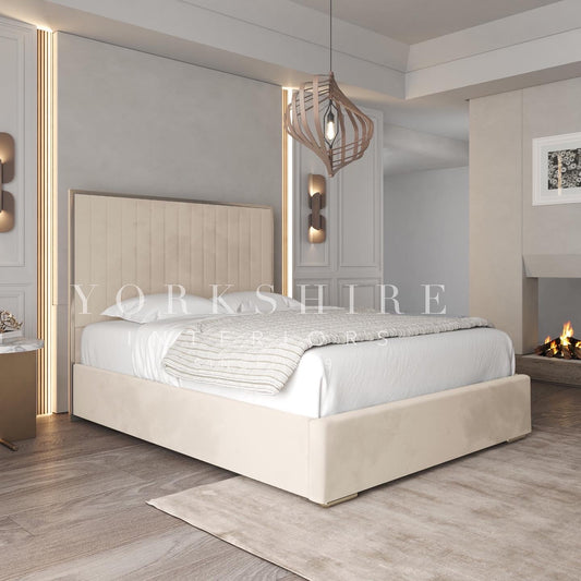 Lucy Bed Modern Comfort with Golden Elegance