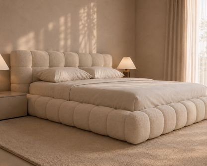 Audrey Divan Storage Bed with Segmented Upholstered Headboard