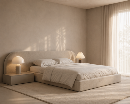 Contemporary Curved Upholstered Bed