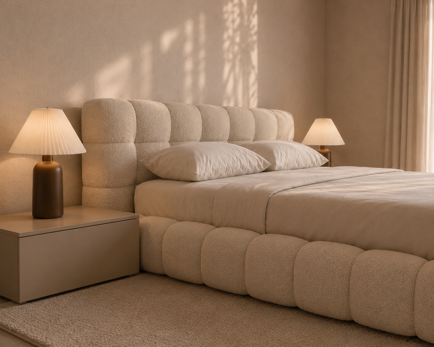 Audrey Divan Storage Bed with Segmented Upholstered Headboard