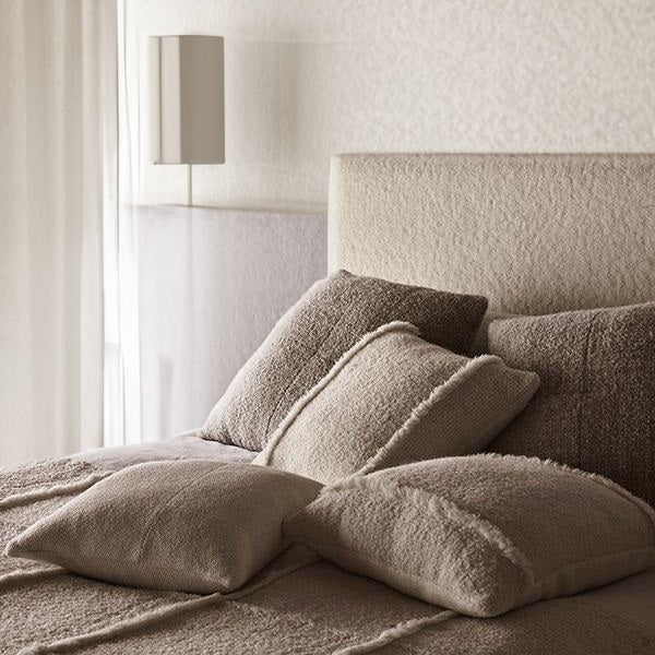 Juliette Boucle Teddy Fabric Divan Bed Frame with Upholstered Headboard