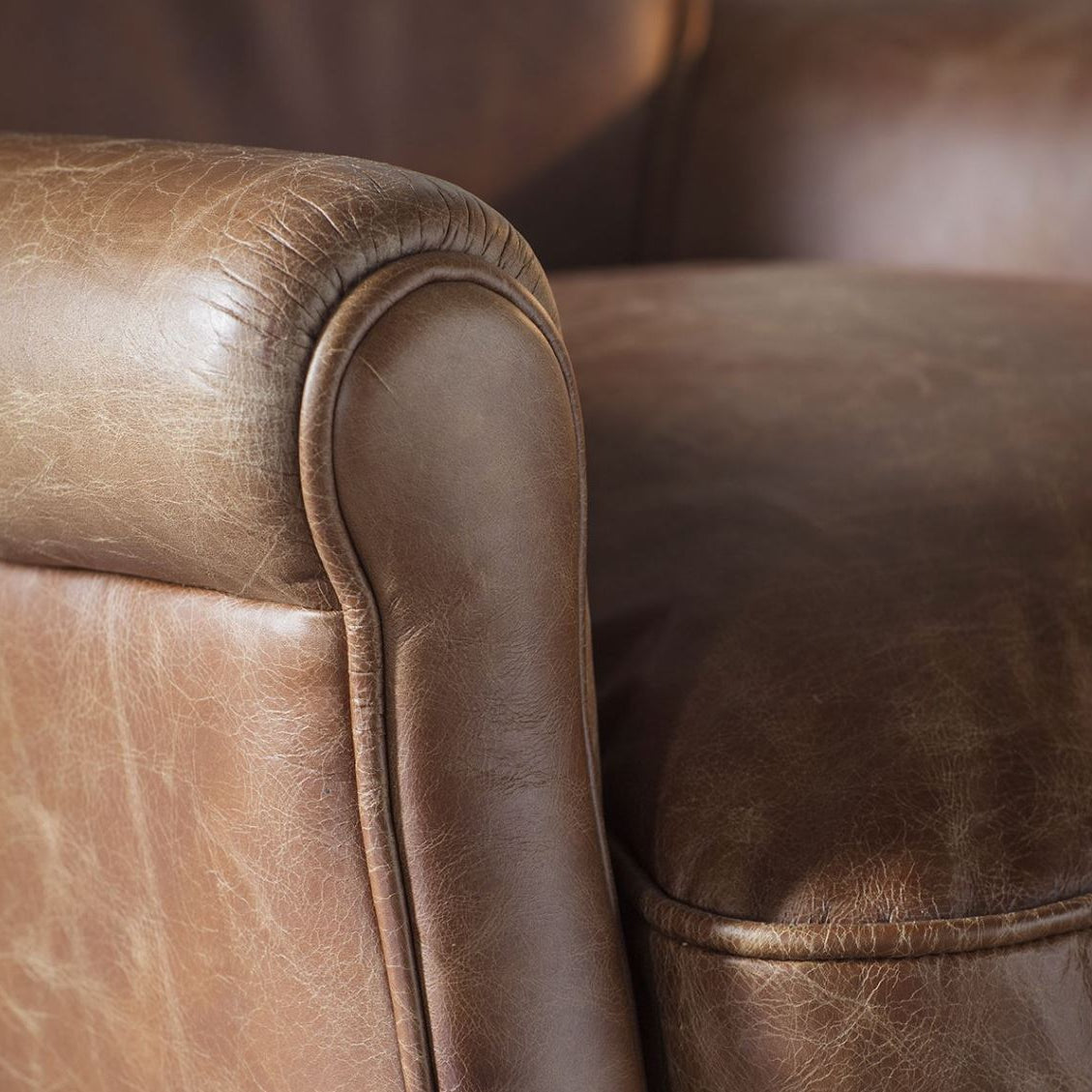 Timeless Tradition Vintage Brown Leather Armchair