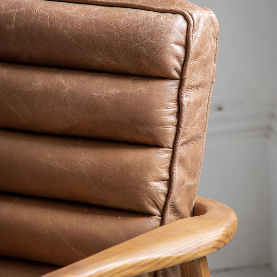 Dayton Vintage Brown Leather Armchair