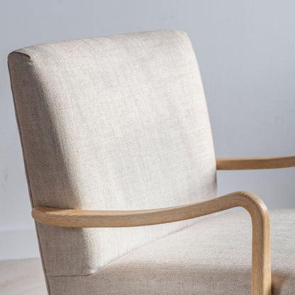 Chesterfield Natural Linen Armchair