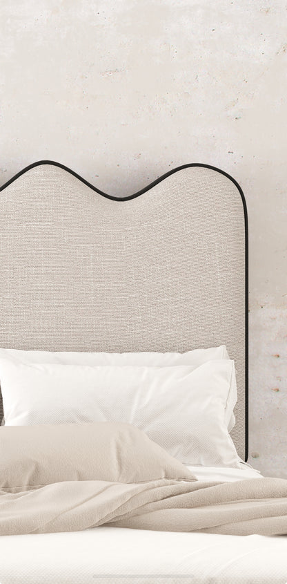 Edith Upholstered Boucle Fabric Storage Bed with Scalloped Headboard