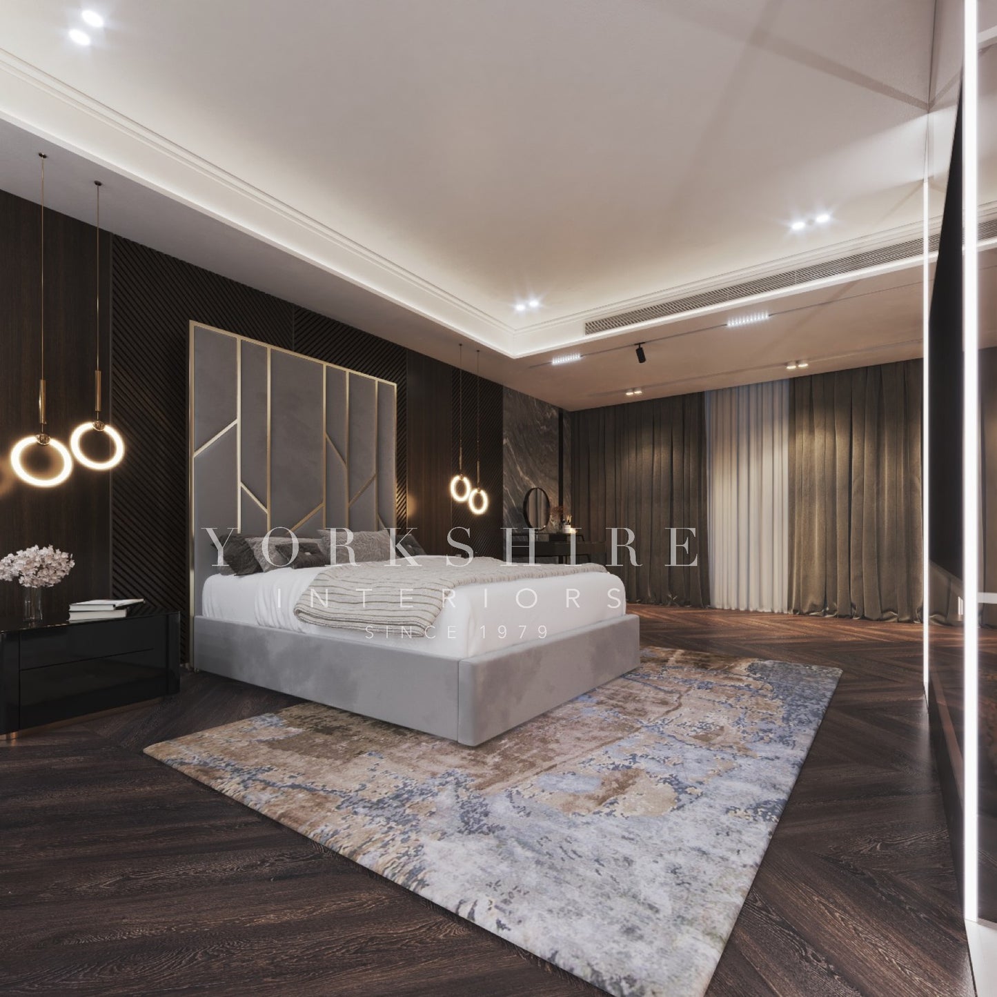 Carrara Storage Bed Highback Wall Paneled Headboard