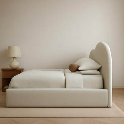 Lily Boucle Teddy Fabric Ottoman Divan Storage Bed Frame Upholstered Headboard