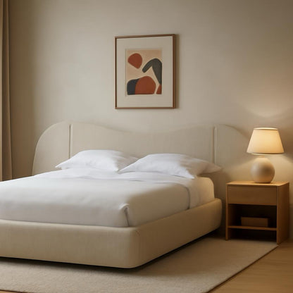 Contemporary Curved Upholstered Bed