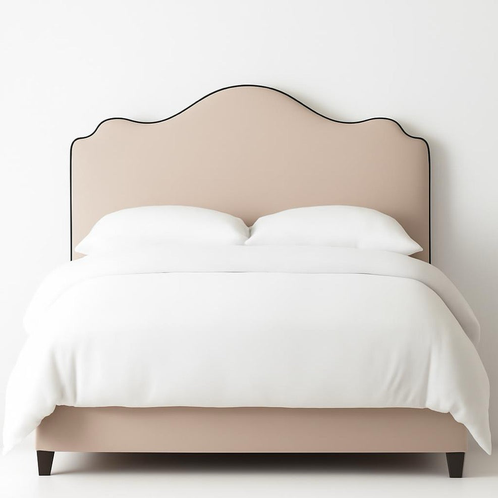 Haworth - Elegant Upholstered Bed Frame with Curved Headboard - Stylish Comfort for Your Bedroom
