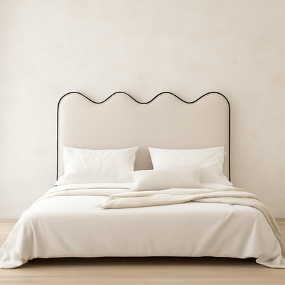 Edith Upholstered Boucle Fabric Storage Bed with Scalloped Headboard