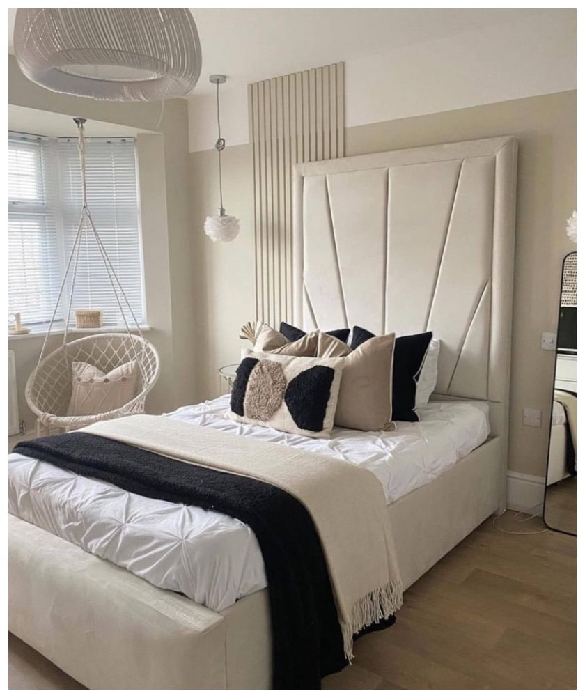 Amelia Sunrise Design Bed with High-Back Headboard